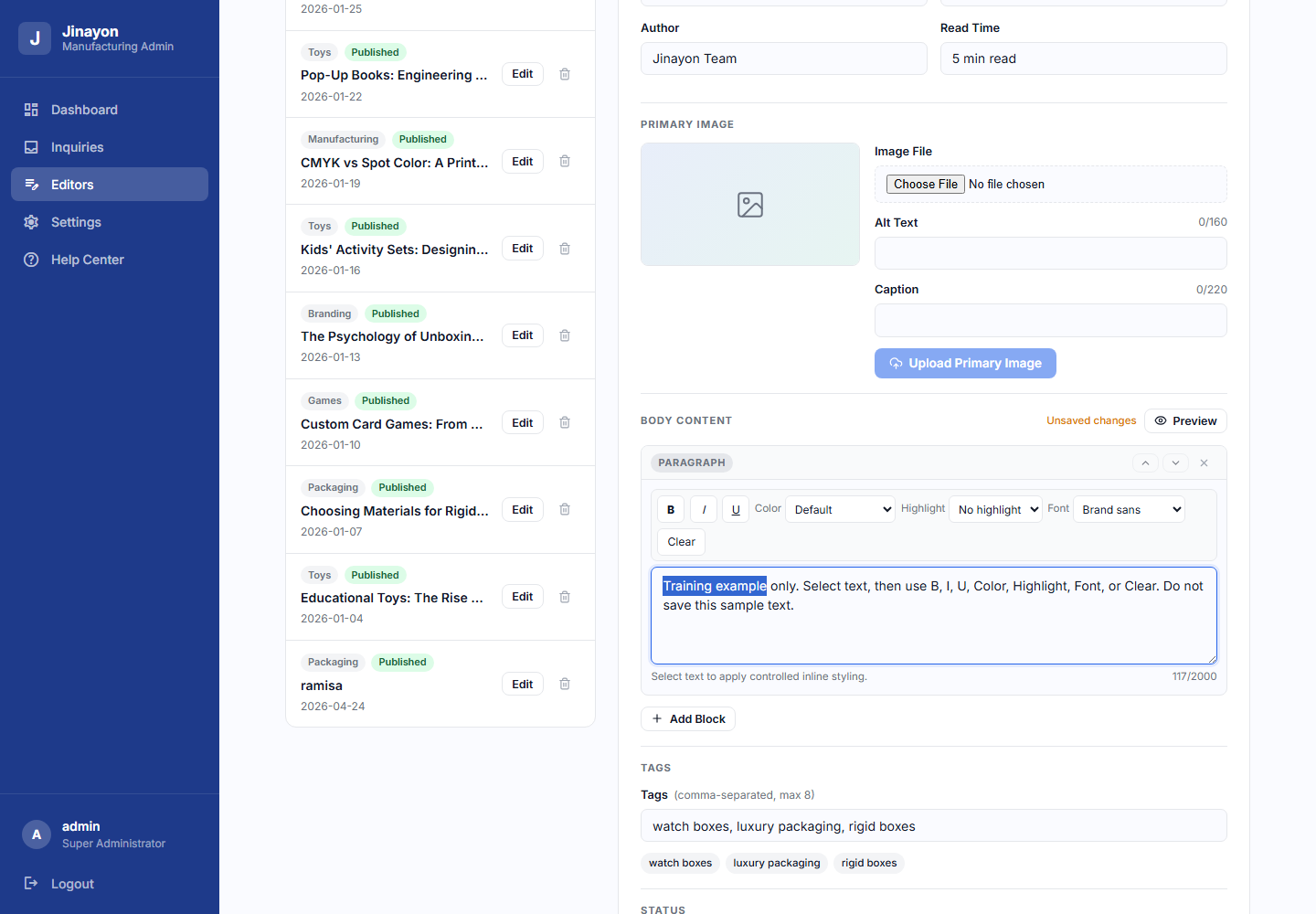 Blog Body Blocks And Inline Formatting